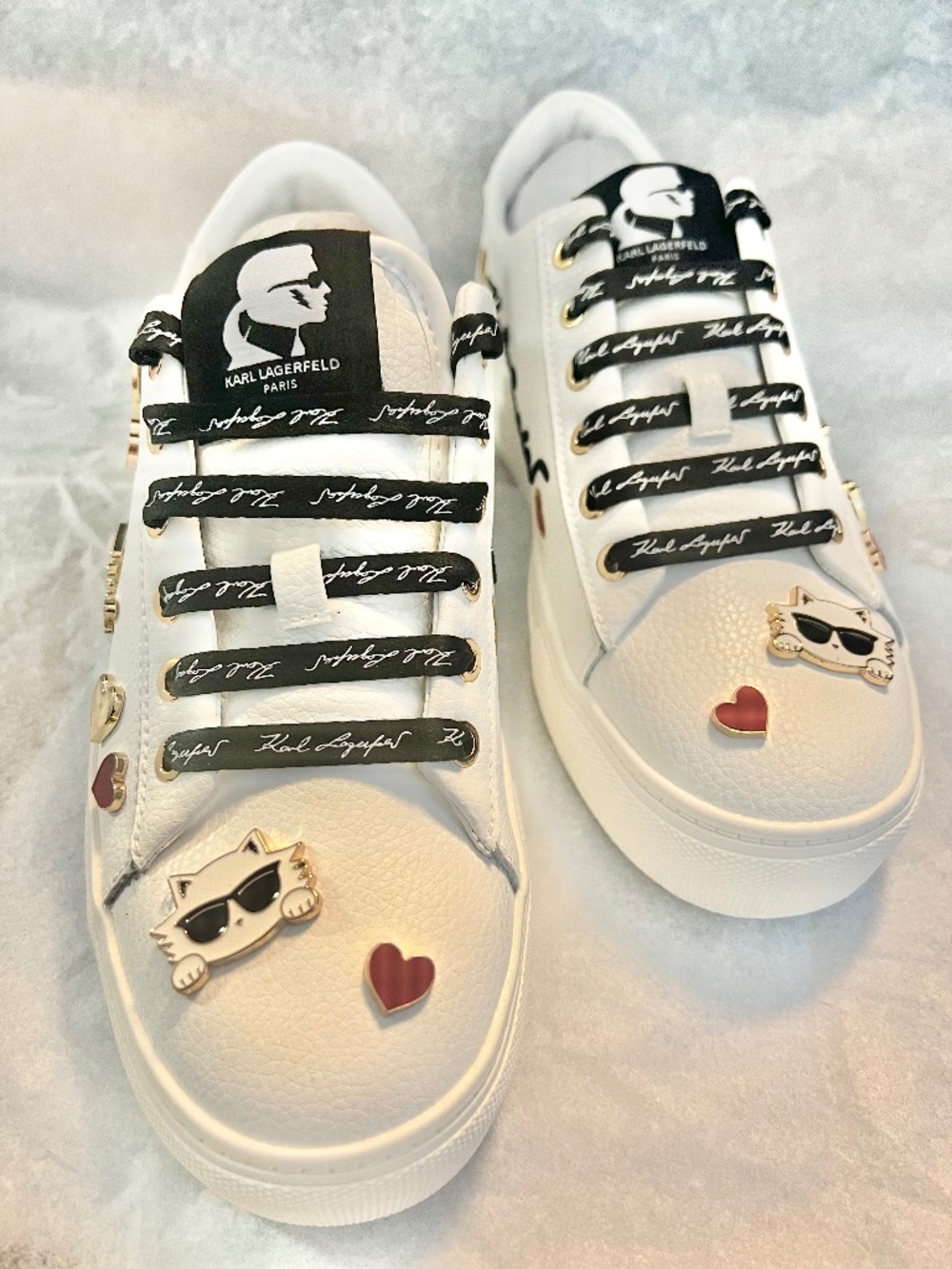 Karl Lagerfeld Women's Cate Pins Lace Up Sneaker Size 7.5 NWOB
